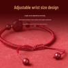 Natural Cinnabar Zodiac Bracelet - Year of the Dragon Hand-Woven Red String for Women
