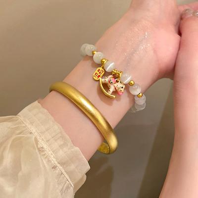 Opalperlen Trojanisches Pferd Anhänger Armband schlichtes Temperament vielseitiges Armband neue chinesische Persönlichkeit Modeschmuck