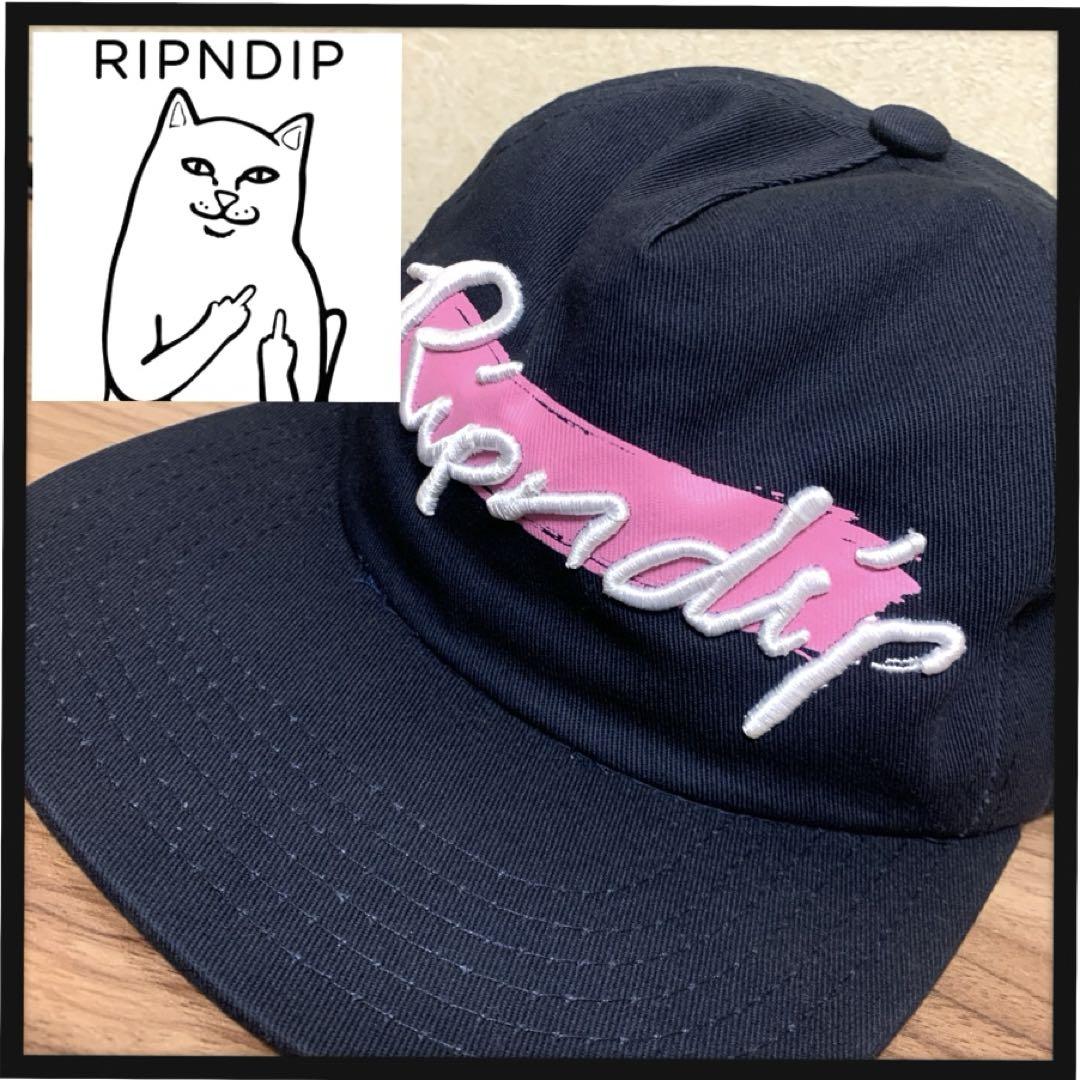 

[USED] Popular RIPNDIP 5-Panel Embroidered Navy Cap, Vintage