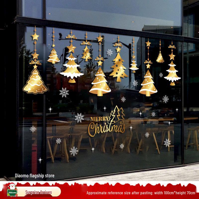 Santa Claus Christmas Window Clings - Tree, Door Stickers & Ornament Decor