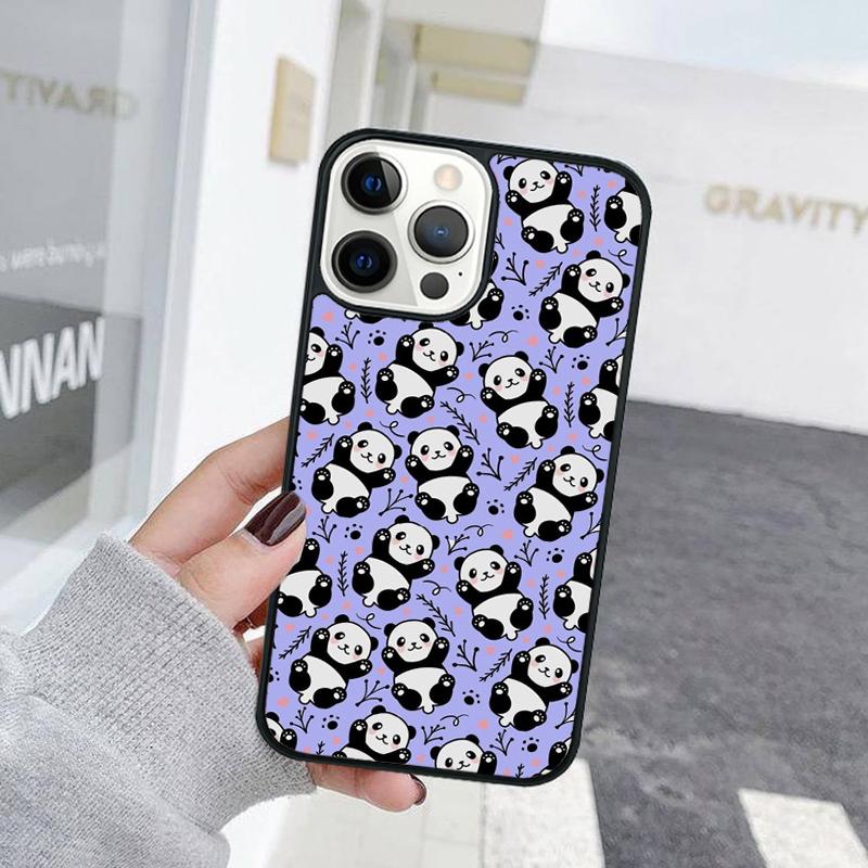 China Panda Creative Hard Phone Case For iPhone 17 Air 15 16 Cover  11 13 14 Pro Max 12 Plus Max Fundas
