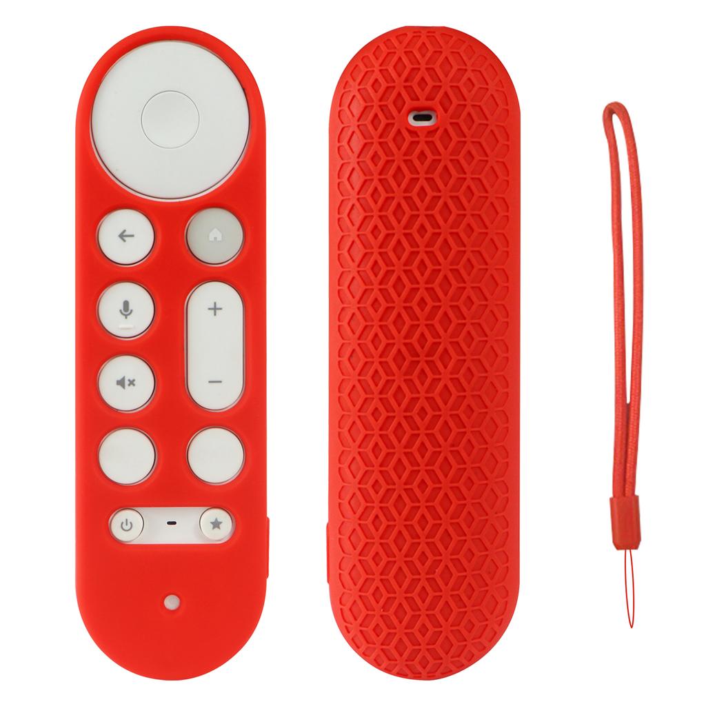 For Google TV Streamer Voice Remote Silicone Case TV Accessories Remote Control Protective Cover with Strap