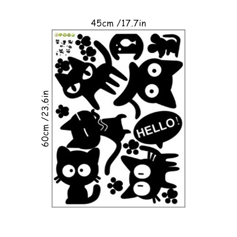 Super Funny Cute Cartoon Black Cat Vinyl Wall Stickers For Home Decoration Living Room Kids Bedroom Laptop Bathroom Tile Toilet