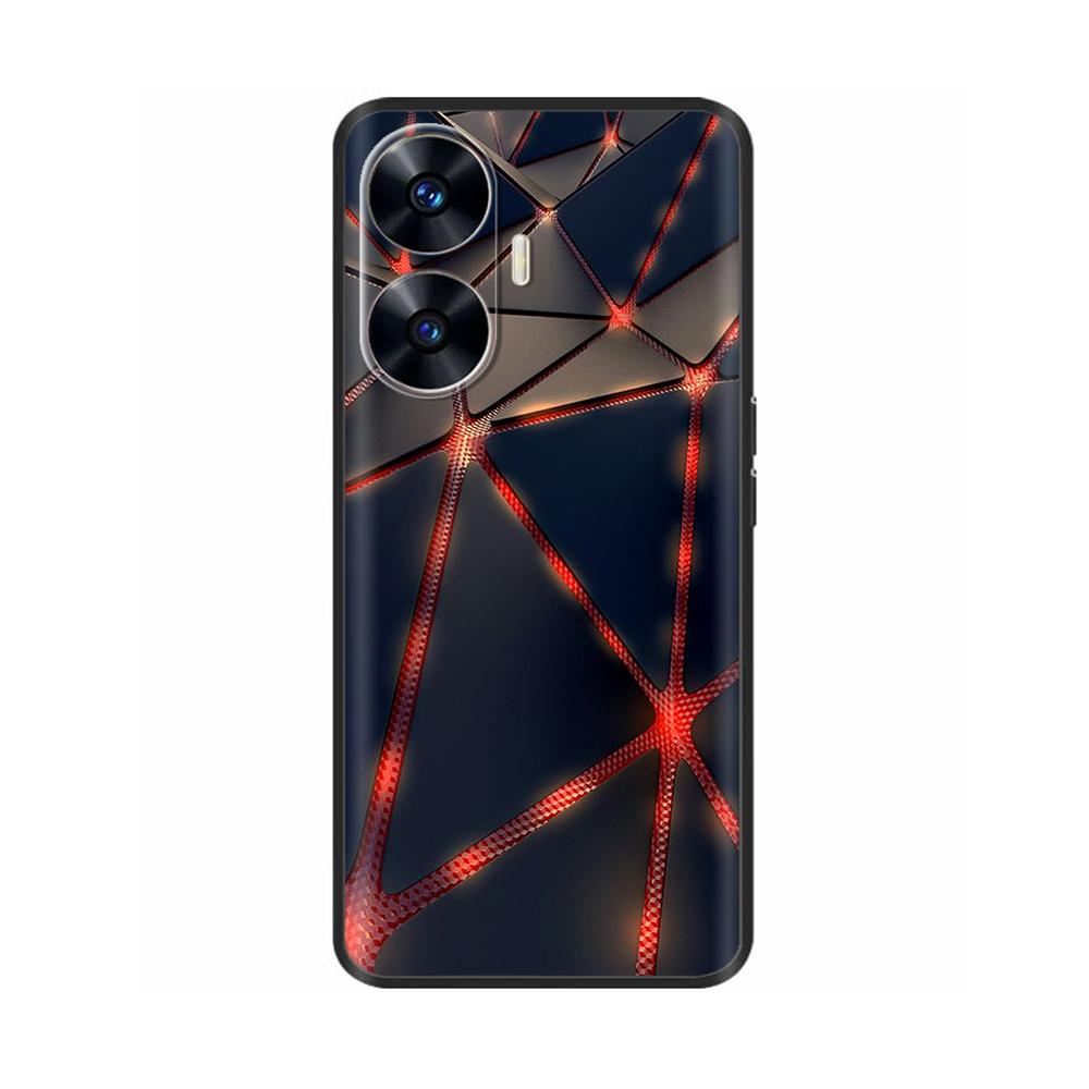 For Realme C55 Case C 55 4G Soft Silicone Back Cases For OPPO Realme C55 RealmeC55 Phone Back Cover 6.72" Black Bumper TPU Para