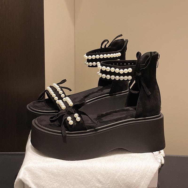 Wedge Heel Platform Sandals Women's Summer Skirt 2025 New Fashion Word with Muffin Waterproof Table High Heel Versatile