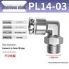 Zhuo Ji 304 Stainless Steel Pneumatic Quick Connect Fittings - PL8-02/4-M5/6-01/10-03 Thread