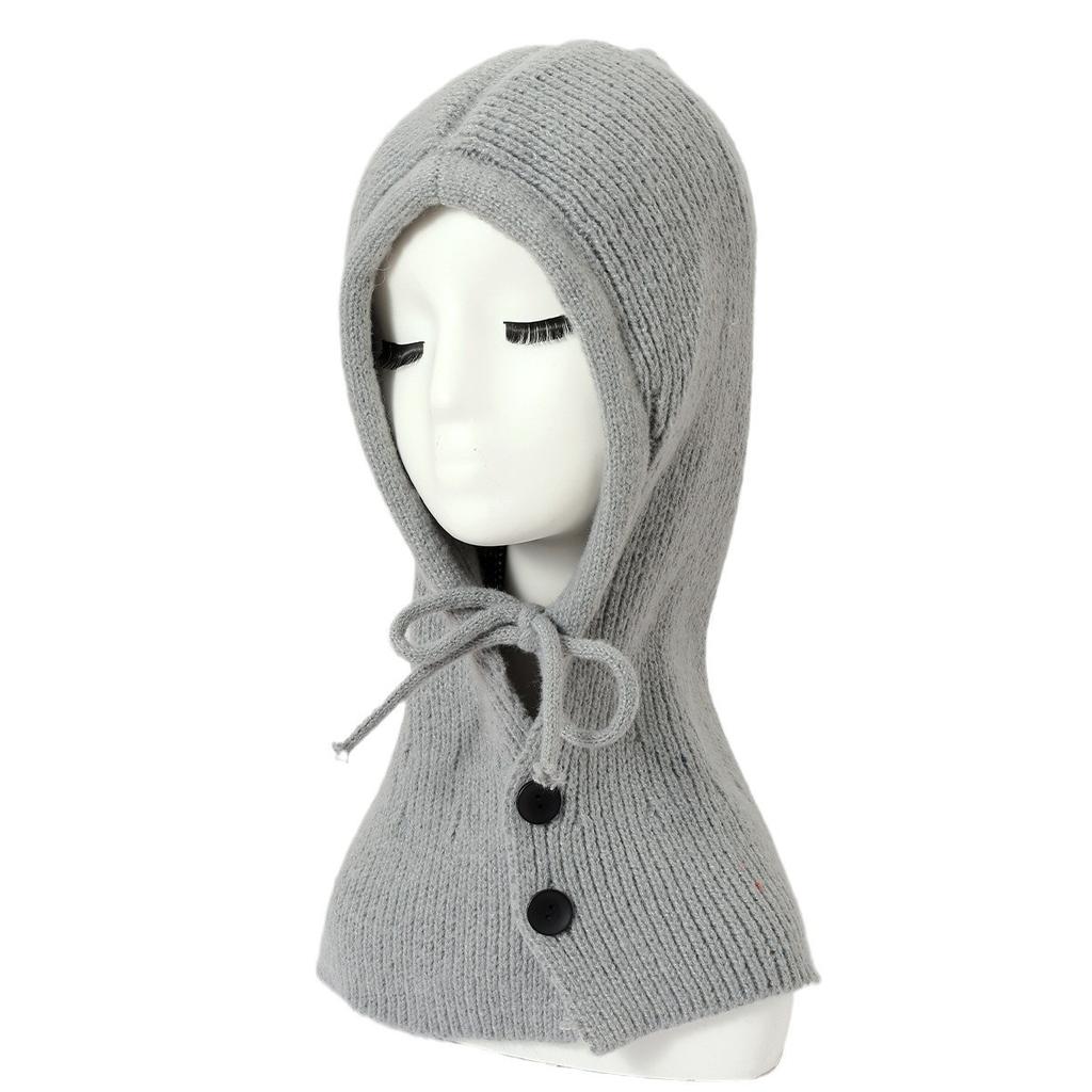 Kominiarka damska zimowa ciepła czapka szalik zintegrowany ochrona uszu dla pary wełniana dzianinowa czapka