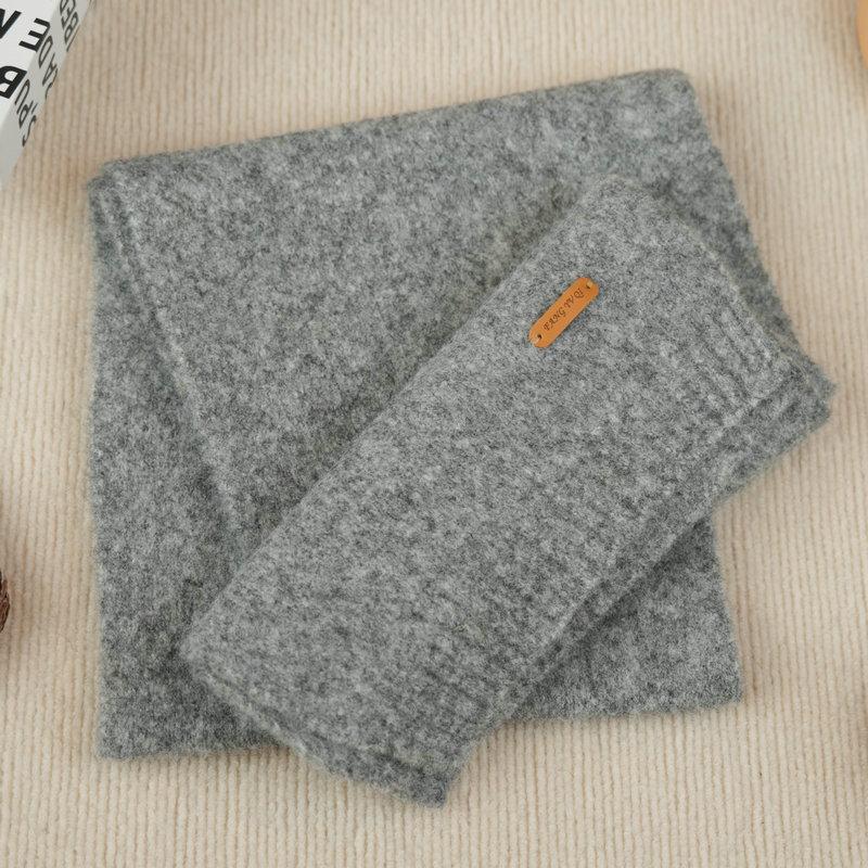 New children's scarves men's and women's hoarding neck protection knitted scarves autumn and winter solid color scarves large