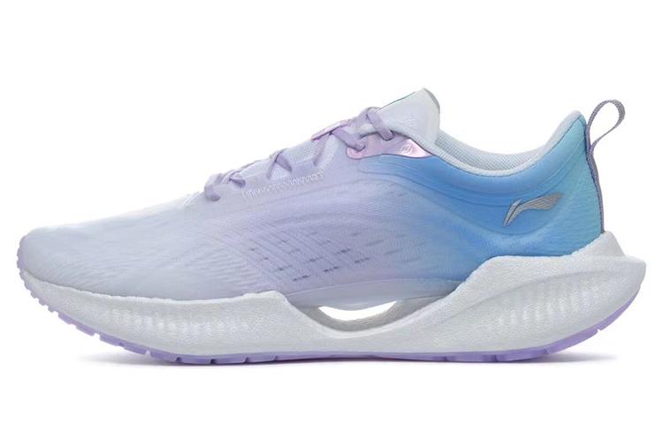 Li Ning Super Light 19 Тканевая Амортизация Скользкая Устойчивая к Истиранию Низкие Беговые Кроссовки Женские Фиолетово-Синие ARBS002-31 39
