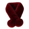 Women's Winter Rex Rabbit Fur Scarf and Neck Warmer with Pompon Accents - Thick, Plush, and Cozy.