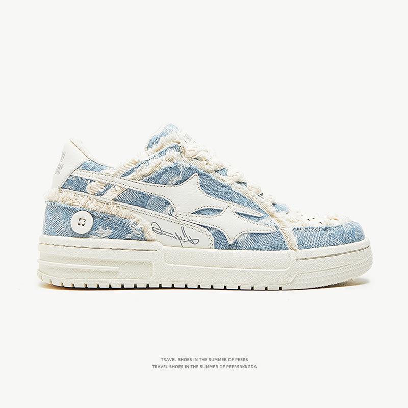 Zapatillas Casuales Unisex de Tela para Tabla con Lavado de Moda Estilo Coreano Transpirables