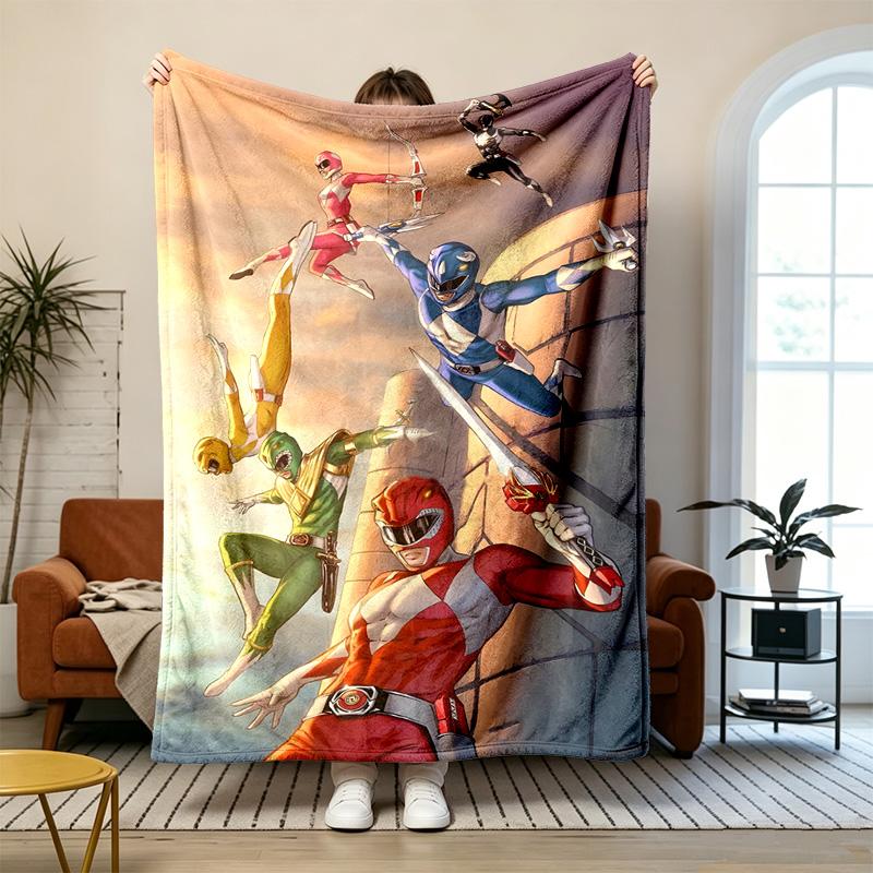 Power Rangers Soft and Comfortable Flannel Suitable for Sofas Living Rooms Outdoor Camping Travel and Also Makes a Great Anniversary Gif
