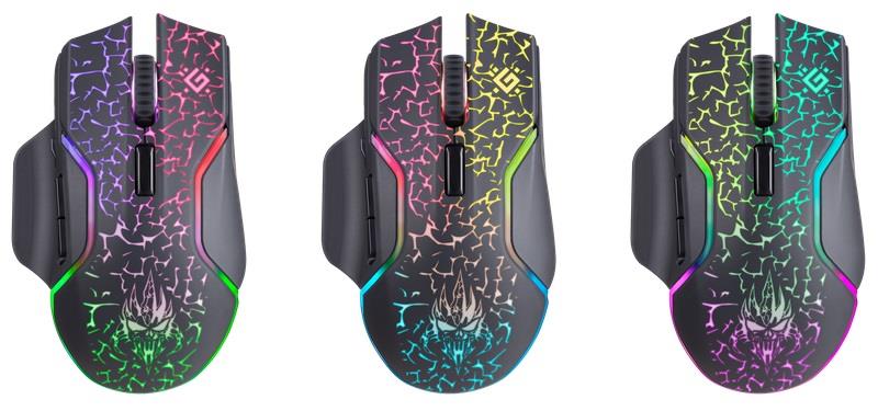 Mysz Bezprzewodowa Defender ONESHOT GM-067 Optyczna 3200dpi Czarna RGB AKUMULATOR 7 Przycisków Gaming