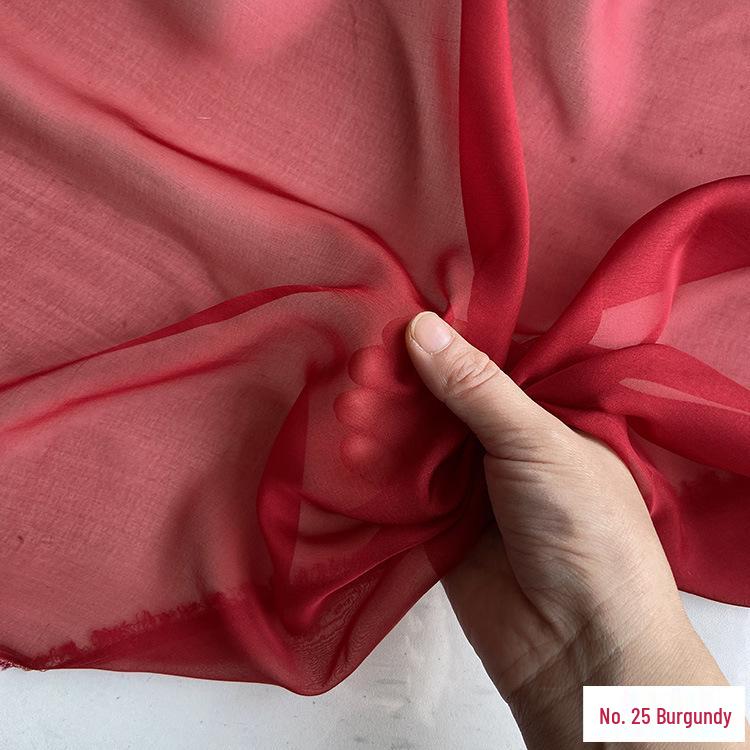 6mm Real Mulberry Silk Chiffon Fabric, 140cm Wide - Sheer and Lightweight for Scarves, Dresses, and Gowns. Retro Style.
