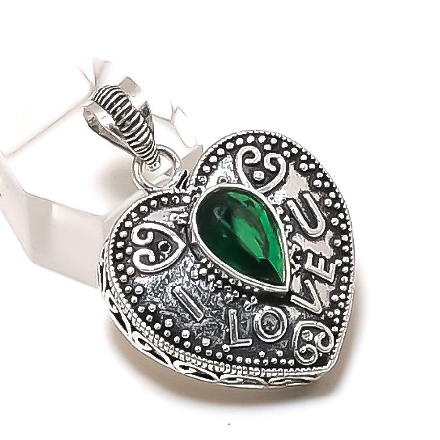 Natural Chrome Diopside Gemstone 925 Sterling Silver Jewelry Pendant 1.46  ETC-13935