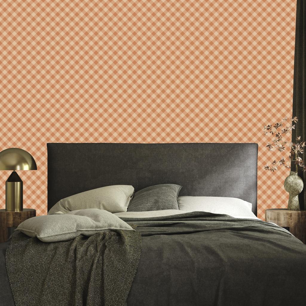 Autumn Orange Plaid Wallpaper for Living Room and Bedroom 50x1000