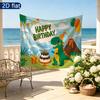 Polyester Dinosaur Birthday Backdrop Banner, Colorful Party Decor for Wall & Photo Booth