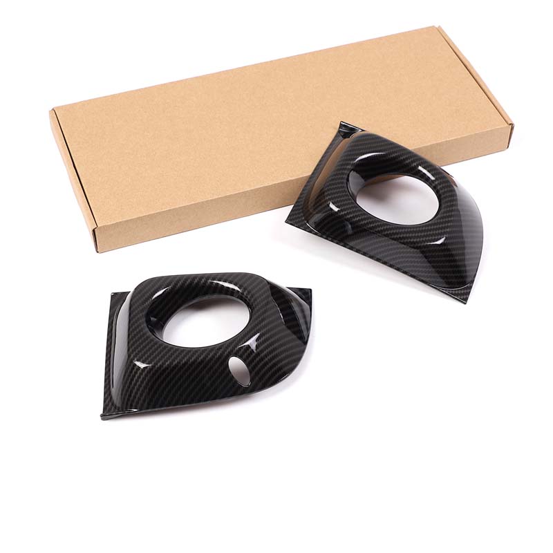 ABS Carbon Fiber/Bright Silver Car Front Fog Lamp Decorative Frame Cover For Fiat 500 2011-2015 Car Modification Accessories