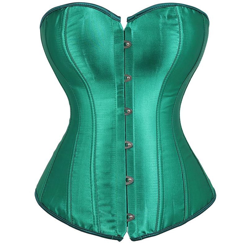 Caudatus Black Corset Top Plus Size Bustiers Overbust Satin Sexy Costume Corselet Brocade Vintage Style Bridal Korsett Women