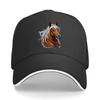 Brown Horse White Unisexe Wall Art Hip Hop Hat Fashion Outdoor Sports Sandwich Baseball Cap