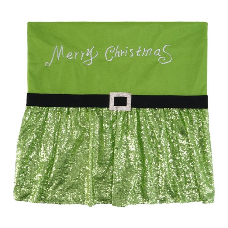 Christmas Chair Cover Non-Woven Fabric Sequins Elf Dining Chair Back Covers Gift зелёный 990₽
