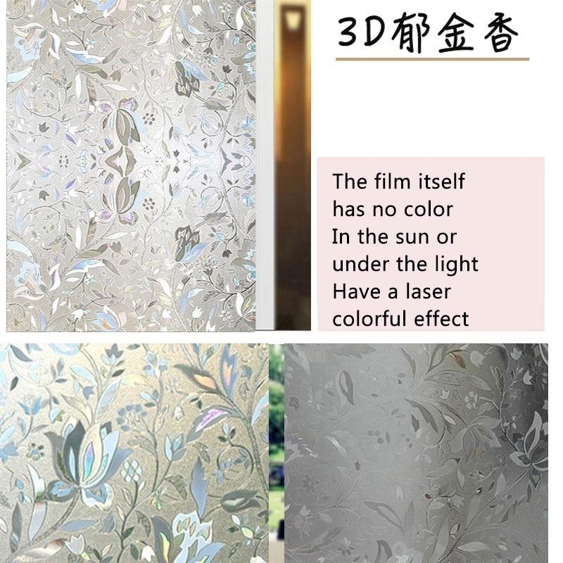 Home Decor 45cmx200cm Resuable Pvc Window Sticker Glass Film Privacy Self Adhesive  Bathroom