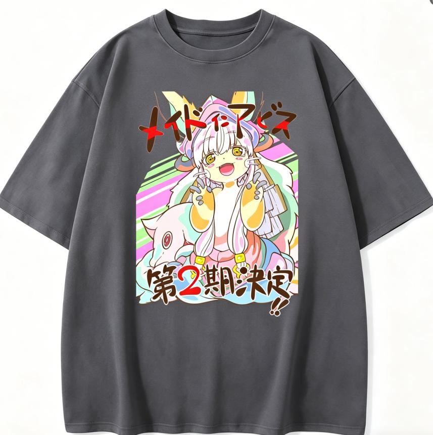 Made In Abyss Nanachi Anime Lover Washed T-shirt Year round clothing high quality personality Clothes Plus Size Unisex New Model Couples tee