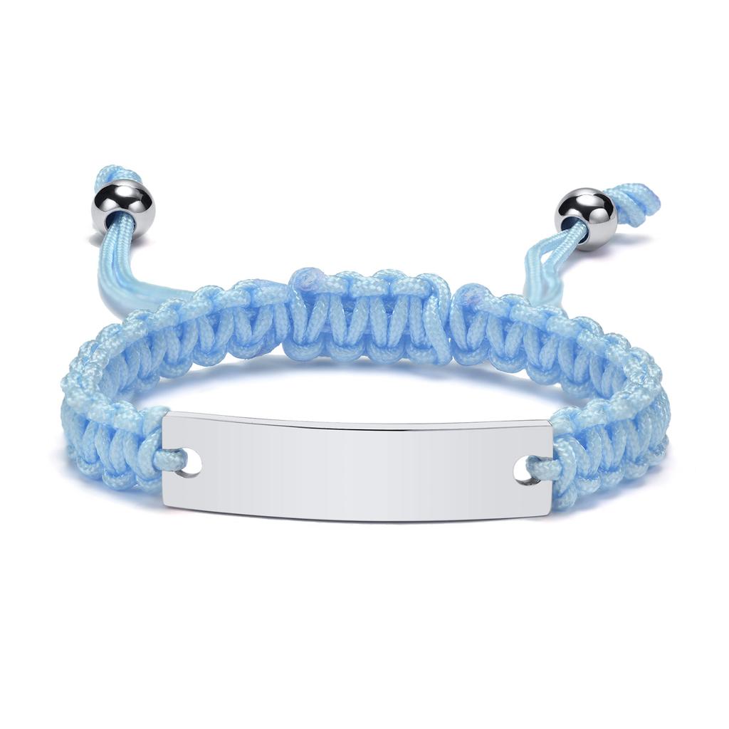 Engraved Personalized Rope ID Bracelet Braided Adjustable Friendship Couples Women Men Custom Name Initials Wristband