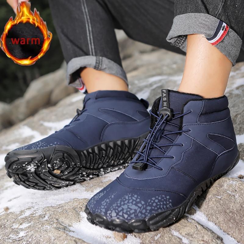 Herren Damen Outdoor Wasserdichte Winterstiefel Schnee Barfuß Freizeitschuhe Warm Arbeitsschuhe Stiefeletten zum Klettern Wandern Rutschfest