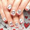 Valentine's Day Removable Nail Art Set - 24 Heart & Polka Dot Designs