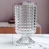 Modern Crystal Glass Vase Flower Arrangement Clear Dried Flowerpot for Centerpiece Home