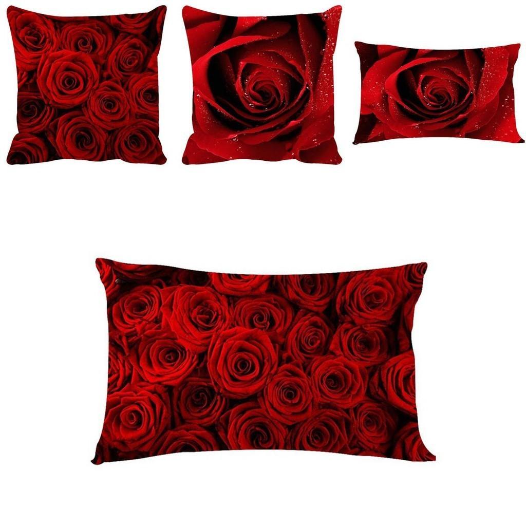 Elegant Romantic Rose Pillowcases In Soft Polyester Perfect For Home Decor And Comfort