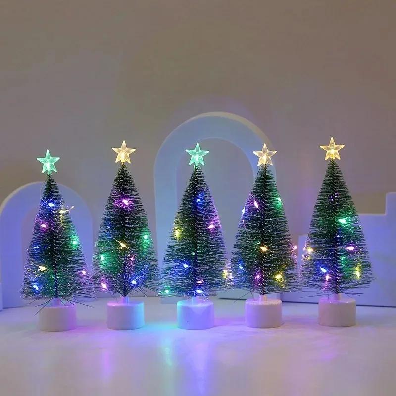 LED Colorful Light Christmas Tree Decoration Holiday Decorative Lights Pine Needle Ornament for Christmas Festival Party Decor