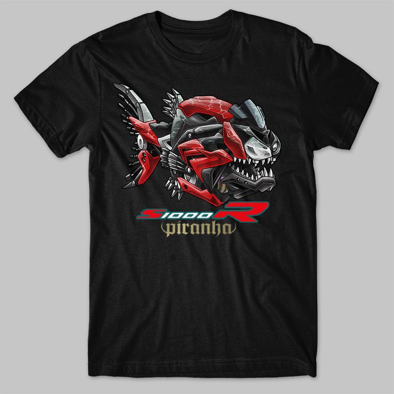 Classic German Motorcycle S1000R Piranha Transfiguration Inspired T-Shirt 100% Cotton O-Neck Short Sleeve Casual Mens T-shirt