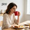 Heat Resistant Cup Vintage Enamel Mug with Handle, Solid Color Retro Drinking Cup, Durable Portable Tableware for Home Kitchen Use Camping Water