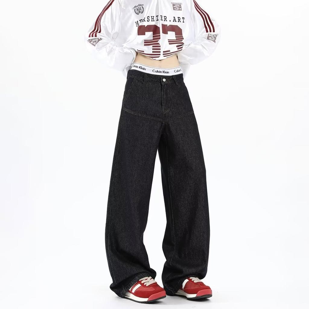 American Street Washed Vintage Jeans Men'S Spring And Autumn Straight Leg Loose Fitting European And American High Street Vibe Style Long Pants