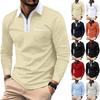 Fashionable Men's Long-Sleeved Sweatshirts Polo Shirts Half-Zip Slim-Fit Long-Sleeved Collared T-Shirts Men's Hoodies