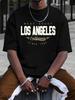 New Summer Unisexs 100 Cotton Comfortable Casual Loose Plus Size Los Angeles Printed Sports Round Neck Short Sleeved Tshirt Top