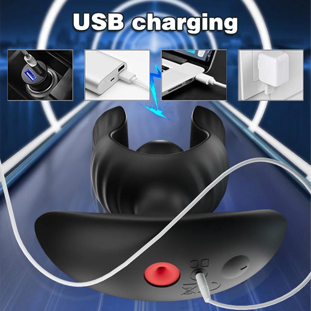 10-frequency Vibration Prostate Bead Inflation Huge Anal Plug Electric Orgasm Masturbation Massager Sex Product Butt Plug SexToy