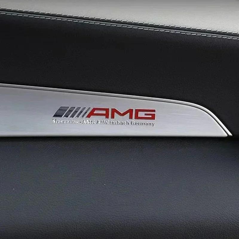 For Mercedes benz AMG W204 W203 W205 W124 W221 W213 W212 3D Metal Car Body Window Dashboard Panel Decor Emblem Interior Stickers