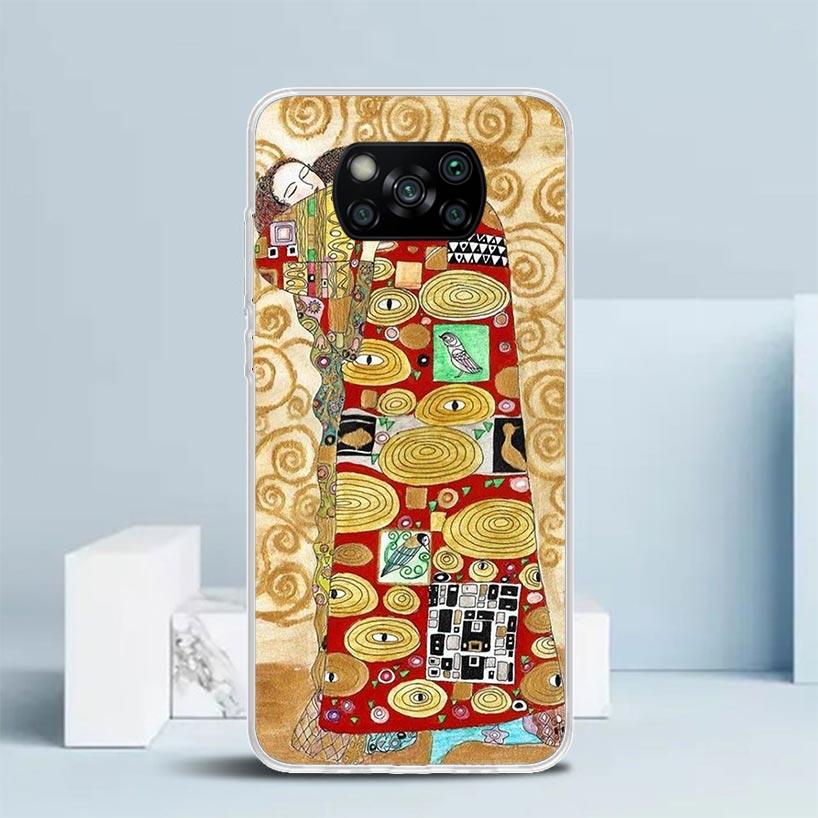 Kiss by Gustav Klimt Desig Phone Case For Xiaomi Poco F7 Ultra X5 X6 X7 Pro M7 Redmi 15C 15 13C 13 12C 12 10C 10 10A 9 9C 9A 9T