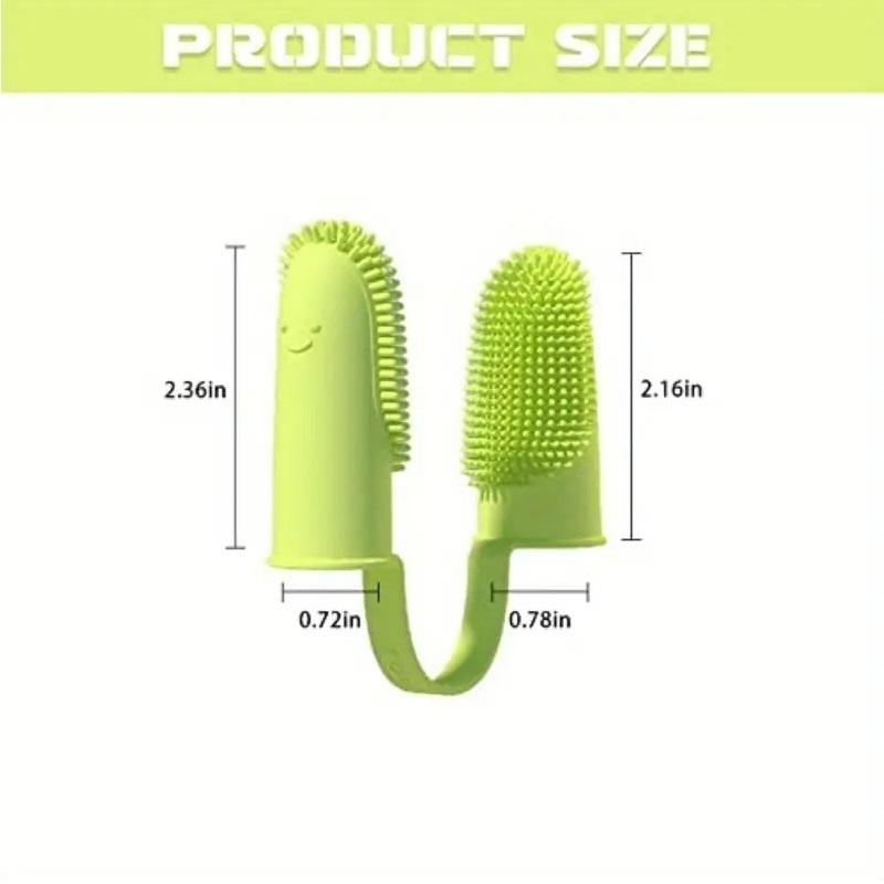 3pcs Dog Soft Double Finger Toothbrush Pet Teeth Clean Bad Breath Care TPR Tooth Brush Clean Tool Cats Toothbrush Accessories