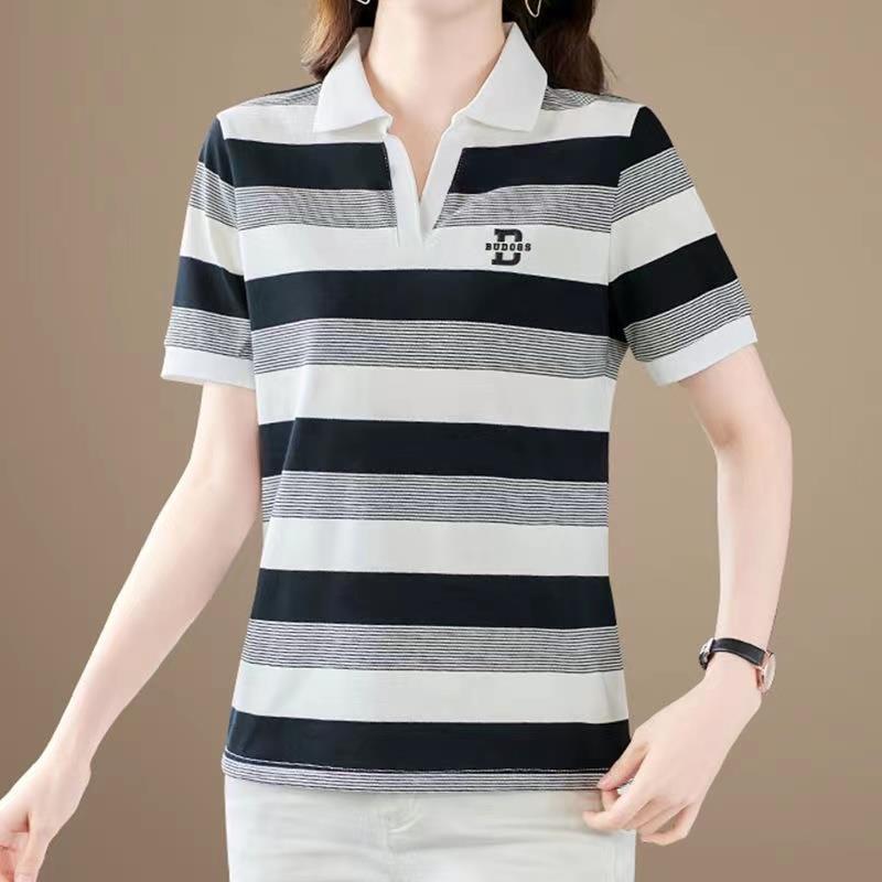 Short-sleeved T-shirt for Women In Summer New Casual Base Shirt Mother Dress Fashionable Age-reducing Slimming Top