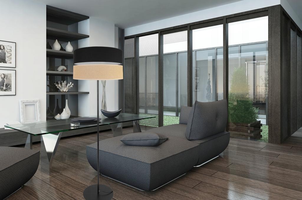 Floor Lamp Standing Metal Lampshade 40Cm Black
