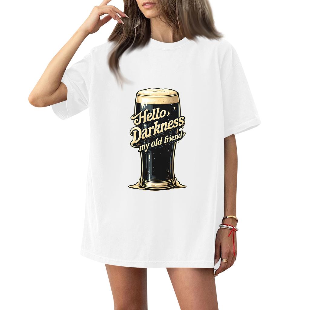 ( Darknss My Old Freend) Women's Fashion Casual Short-Sleeve Neck St. Patrick's Day Printed Shirt/T-Shirt Top