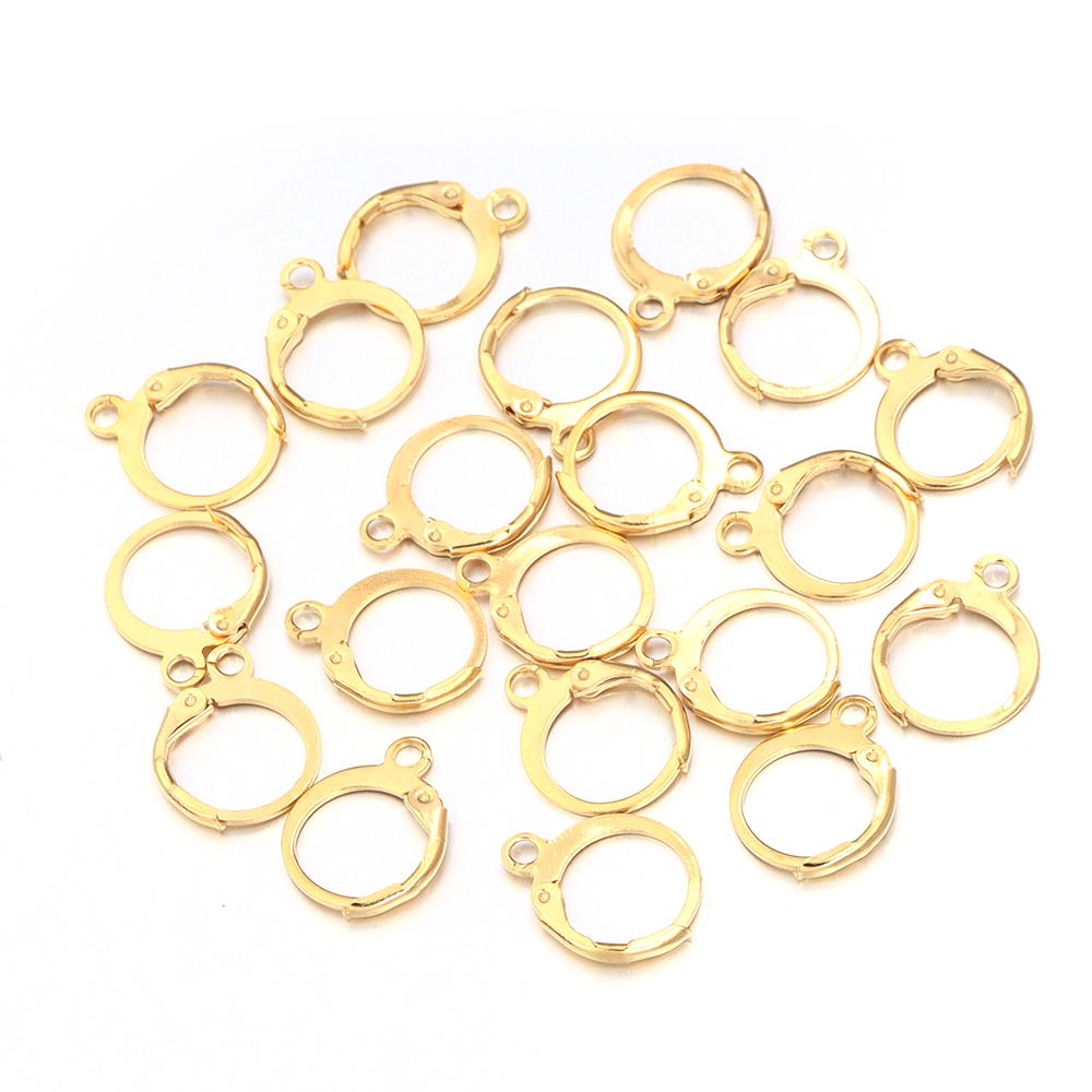 20pcs/lot Hypoallergenic Stainless Steel Ear Hooks French Lever Back Earring Round Hook Ear Wire Earrings For DIY Jewelry Making