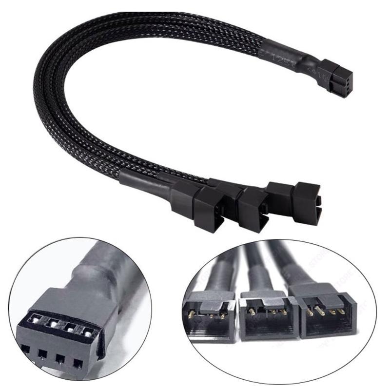 Fan Adapter 1 To 3 Splitter Cable For PC Cooling Systems Supports Speed Controls And Overloads Protections