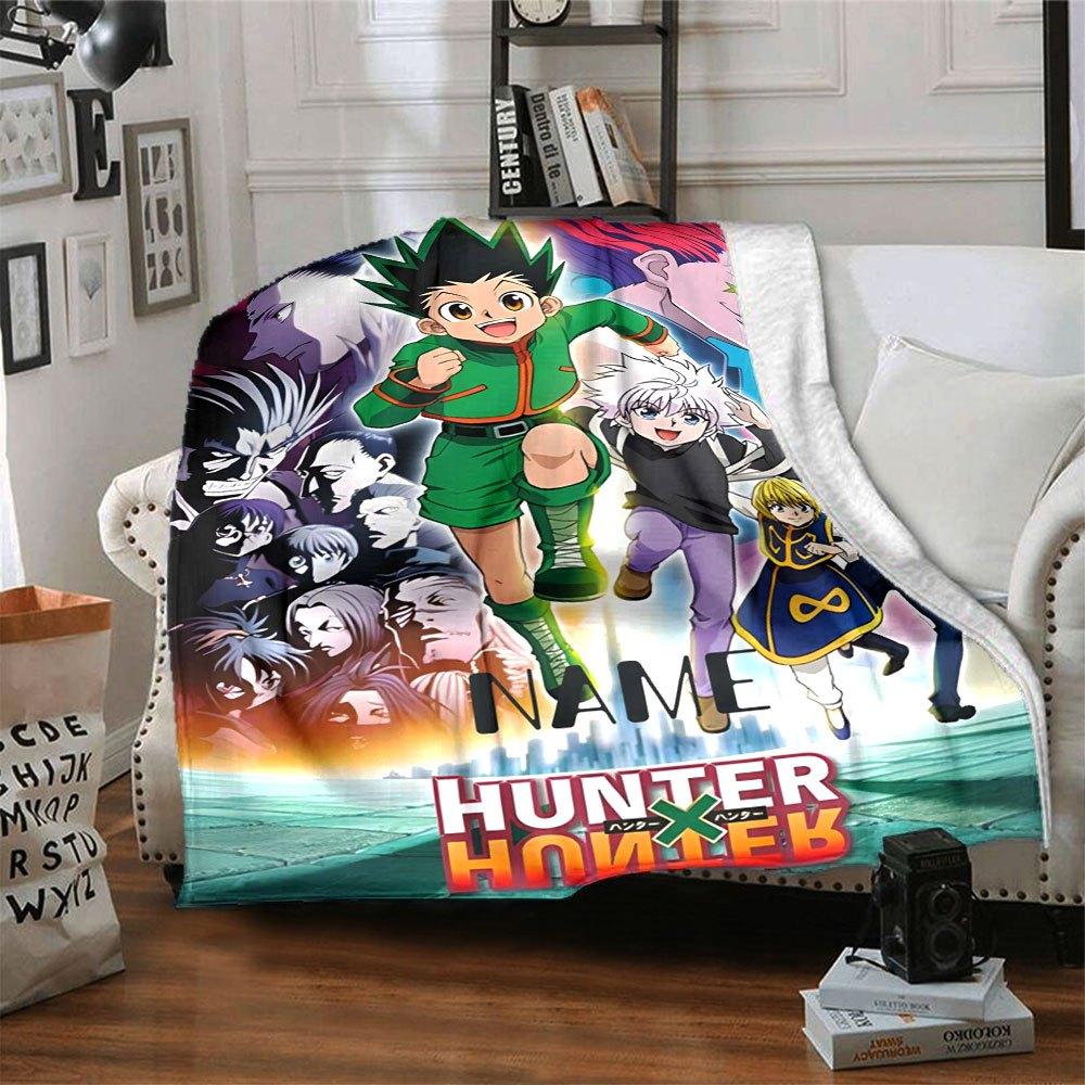 Hunter X Hunter Adventure Begins Throw Customizable Blanket Customize Your Name Comfortable Perfect For Sofa Couch Office Bed Picnics All Season Use