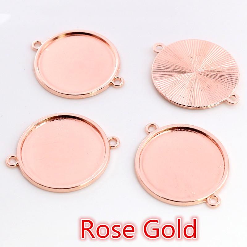 8-30mm Inner Size Classic 7 Colors Plated One Sided Double Hanging Simple Style Cabochon Base Setting Charms Pendant