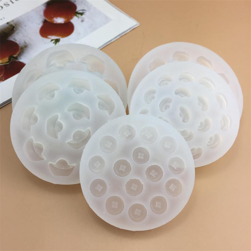 Simulation Yuanbao Kupfermünze Serie Silikonform Kuchen Schokolade Brot Gebäck Kekse Süßigkeiten Gummibärchen Gelee Kerze Backwerkzeuge
